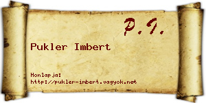 Pukler Imbert névjegykártya